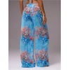 image:imageRoseSeek Womens Tie Dye Beach Cover Up Pants Drawstring Waist Wide Leg See Through Beach Pants SwimwearLight Blue
