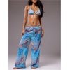 image:imageRoseSeek Womens Tie Dye Beach Cover Up Pants Drawstring Waist Wide Leg See Through Beach Pants SwimwearLight Blue