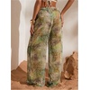 image:imageRoseSeek Womens Tie Dye Beach Cover Up Pants Drawstring Waist Wide Leg See Through Beach Pants SwimwearMulticolor Green