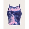 image:imageRoseSeek Womens Tie Dye Crop Camisole Tops Fitted Sleeveless Tank Top Summer ClothesPink Purple