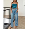 image:imageRoseSeek Womens Tie Dye Ruched Strapless Tube Top Sleeveless Fitted Elegant Crop Tops Going Out BandeauGreen