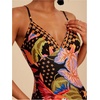 image:imageRoseSeek Womens Tropical Graphic V Neck Midi Dresses Sleeveless Split Beach Vacation Cami DressBlack