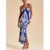image:imageRoseSeek Womens Tropical Graphic V Neck Midi Dresses Sleeveless Split Beach Vacation Cami DressBlue
