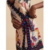 image:imageRoseSeek Womens Tropical Print Cami Dress Sleeveless Wrap V Neck Tie Knot Boho Short DressesBeige and Blue
