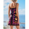 image:imageRoseSeek Womens Tropical Print Cami Dress Sleeveless Wrap V Neck Tie Knot Boho Short DressesBlack