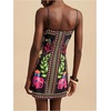 image:imageRoseSeek Womens Tropical Print Cami Dress Sleeveless Wrap V Neck Tie Knot Boho Short DressesBlack Graphic