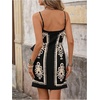 image:imageRoseSeek Womens Tropical Print Cami Dress Sleeveless Wrap V Neck Tie Knot Boho Short DressesBlack and Beige
