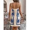 image:imageRoseSeek Womens Tropical Print Cami Dress Sleeveless Wrap V Neck Tie Knot Boho Short DressesBlue