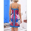 image:imageRoseSeek Womens Tropical Print Cami Dress Sleeveless Wrap V Neck Tie Knot Boho Short DressesBlue and Hot Pink