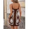 image:imageRoseSeek Womens Tropical Print Cami Dress Sleeveless Wrap V Neck Tie Knot Boho Short DressesBrown