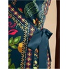 image:imageRoseSeek Womens Tropical Print Cami Dress Sleeveless Wrap V Neck Tie Knot Boho Short DressesDeep Blue