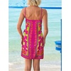 image:imageRoseSeek Womens Tropical Print Cami Dress Sleeveless Wrap V Neck Tie Knot Boho Short DressesHot Pink