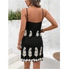 image:imageRoseSeek Womens Tropical Print Cami Dress Sleeveless Wrap V Neck Tie Knot Boho Short DressesMulticolor Black