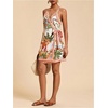 image:imageRoseSeek Womens Tropical Print Cami Dress Sleeveless Wrap V Neck Tie Knot Boho Short DressesMulticolor Orange