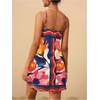image:imageRoseSeek Womens Tropical Print Cami Dress Sleeveless Wrap V Neck Tie Knot Boho Short DressesMulticolor Red