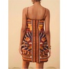 image:imageRoseSeek Womens Tropical Print Cami Dress Sleeveless Wrap V Neck Tie Knot Boho Short DressesOrange