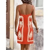 image:imageRoseSeek Womens Tropical Print Cami Dress Sleeveless Wrap V Neck Tie Knot Boho Short DressesRed and White