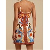 image:imageRoseSeek Womens Tropical Print Cami Dress Sleeveless Wrap V Neck Tie Knot Boho Short DressesWhite and Brown