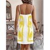 image:imageRoseSeek Womens Tropical Print Cami Dress Sleeveless Wrap V Neck Tie Knot Boho Short DressesWhite and Yellow