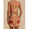 image:imageRoseSeek Womens Tropical Print Cami Dress Sleeveless Wrap V Neck Tie Knot Boho Short DressesYellow
