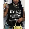 image:imageRoseSeek Womens Vintage Graphic Car Print Summer Tank Top  Crewneck Sleeveless Tops StreetwearCar Print Black