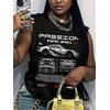 image:imageRoseSeek Womens Vintage Graphic Car Print Summer Tank Top  Crewneck Sleeveless Tops StreetwearGraphics Car Black