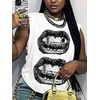 image:imageRoseSeek Womens Vintage Graphic Car Print Summer Tank Top  Crewneck Sleeveless Tops StreetwearLips Print White