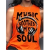 image:imageRoseSeek Womens Vintage Graphic Car Print Summer Tank Top  Crewneck Sleeveless Tops StreetwearOrange and Black
