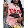 image:imageRoseSeek Womens Vintage Graphic Car Print Summer Tank Top  Crewneck Sleeveless Tops StreetwearPink