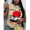 image:imageRoseSeek Womens Vintage Graphic Car Print Summer Tank Top  Crewneck Sleeveless Tops StreetwearPrint Apricot