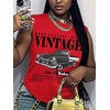 image:imageRoseSeek Womens Vintage Graphic Car Print Summer Tank Top  Crewneck Sleeveless Tops StreetwearRed