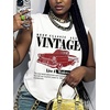 image:imageRoseSeek Womens Vintage Graphic Car Print Summer Tank Top  Crewneck Sleeveless Tops StreetwearRed Car White