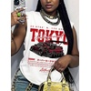 image:imageRoseSeek Womens Vintage Graphic Car Print Summer Tank Top  Crewneck Sleeveless Tops StreetwearRed Letter White
