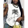 image:imageRoseSeek Womens Vintage Graphic Car Print Summer Tank Top  Crewneck Sleeveless Tops StreetwearTropical White