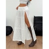 image:imageRoseSeek Womens Western Boho Lace Maxi Skirt Low Rise High Slit Flowy Country Cowgirl Skirts Trendy OutfitsWhite