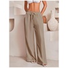 image:imageRoseSeek Womens Wide Leg Linen Pants Swimsuit Cover Ups Beach Pants Summer Vacation Outfits 2026Khaki Brown
