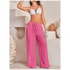 image:imageRoseSeek Womens Wide Leg Linen Pants Swimsuit Cover Ups Beach Pants Summer Vacation Outfits 2026Pink