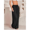 image:imageRoseSeek Womens Wide Leg Linen Pants Swimsuit Cover Ups Beach Pants Summer Vacation Outfits 2026Solid Black
