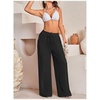image:imageRoseSeek Womens Wide Leg Linen Pants Swimsuit Cover Ups Beach Pants Summer Vacation Outfits 2026Solid Black