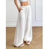 image:imageRoseSeek Womens Wide Leg Linen Pants Swimsuit Cover Ups Beach Pants Summer Vacation Outfits 2026White
