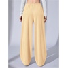 image:imageRoseSeek Womens Wide Leg Ribbed Knit Pants Drawstring Waist Low Rise Casual Long TrousersApricot Beige