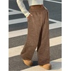 image:imageRoseSeek Womens Y2K Camo Maple Leaf Print Sweatpants Baggy Hip Pop Elastic Waist Long Pants StreetwearCoffee Brown