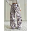 image:imageRoseSeek Womens Y2K Camo Maple Leaf Print Sweatpants Baggy Hip Pop Elastic Waist Long Pants StreetwearGrey Camo