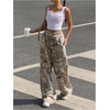 image:imageRoseSeek Womens Y2K Camo Maple Leaf Print Sweatpants Baggy Hip Pop Elastic Waist Long Pants StreetwearKhaki