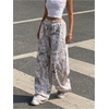 image:imageRoseSeek Womens Y2K Camo Maple Leaf Print Sweatpants Baggy Hip Pop Elastic Waist Long Pants StreetwearMulticolor