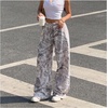 image:imageRoseSeek Womens Y2K Camo Maple Leaf Print Sweatpants Baggy Hip Pop Elastic Waist Long Pants StreetwearMulticolor