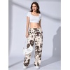 image:imageRoseSeek Womens Y2K Camo Maple Leaf Print Sweatpants Baggy Hip Pop Elastic Waist Long Pants StreetwearMulticolor Brown