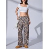 image:imageRoseSeek Womens Y2K Camo Maple Leaf Print Sweatpants Baggy Hip Pop Elastic Waist Long Pants StreetwearMulticolor Grey