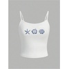 image:imageRoseSeek Womens Y2K Cheetah Leopard Beach Print Slim Fit Camisole Tank Tops Spaghetti Strap Summer Going Out TopsWhite