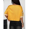 image:imageRoseSeek Womens Y2K Lace Mesh Jersey Shirts V Neck Short Sleeve Off The Shoulder Tops Crop Graphic TeesYellow